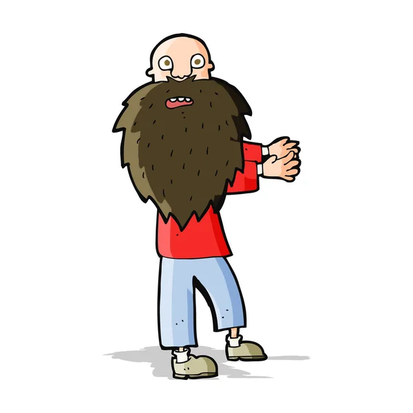 Dessin animé barbu vieillard — Image vectorielle