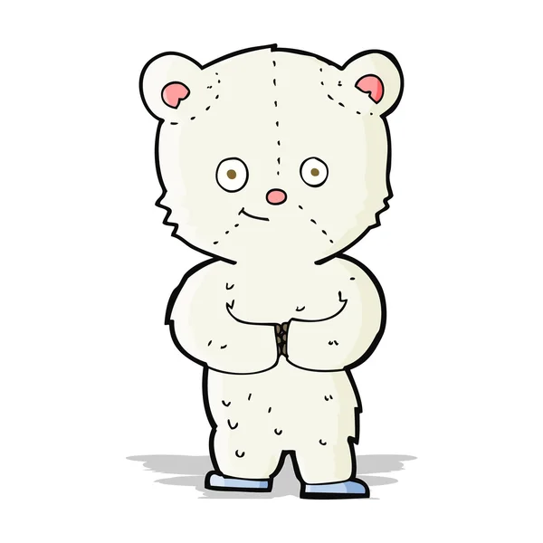 Cartoon teddy polar bear cub — Stock Vector