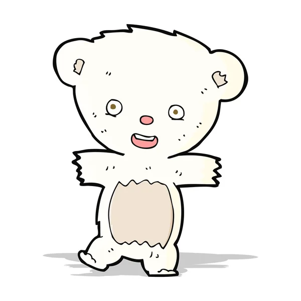 Ourson ours polaire en peluche dessin animé — Image vectorielle