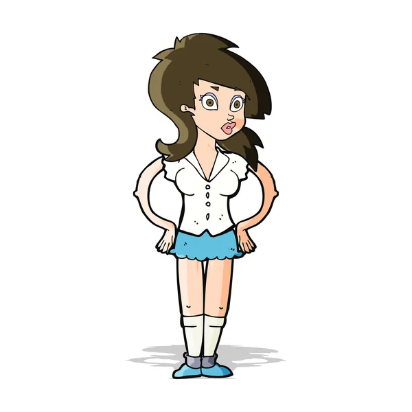 Dibujos animados mujer bonita — Vector de stock