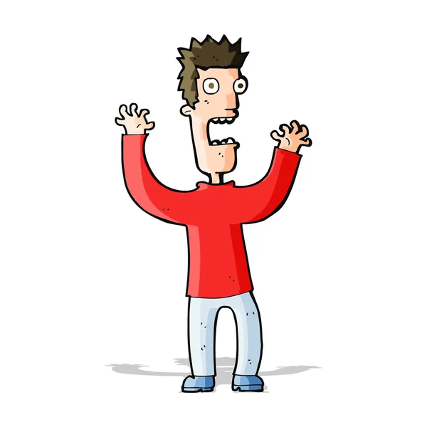 Cartoon terrified man — Stock Vector