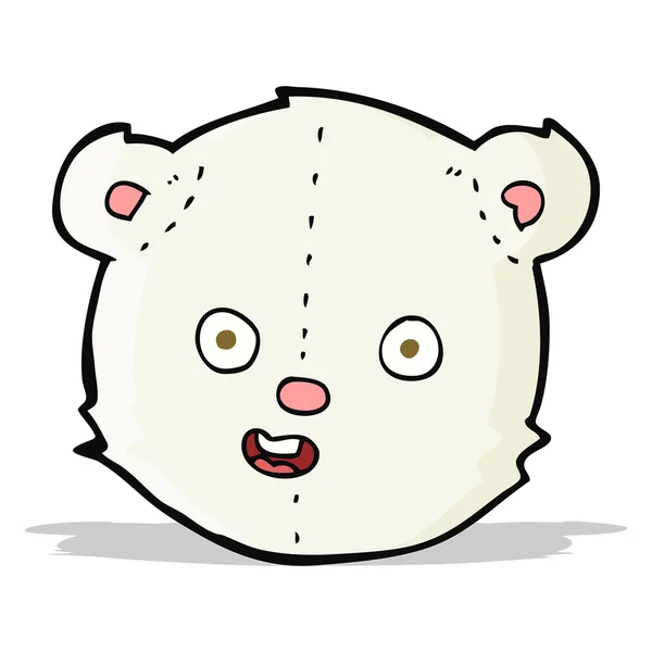 Dibujos animados cabeza de oso de peluche polar — Vector de stock