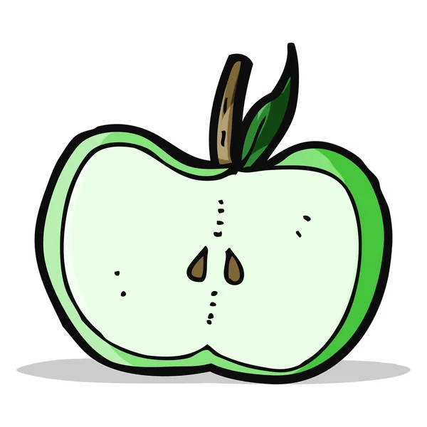 Apple helft cartoon — Stockvector