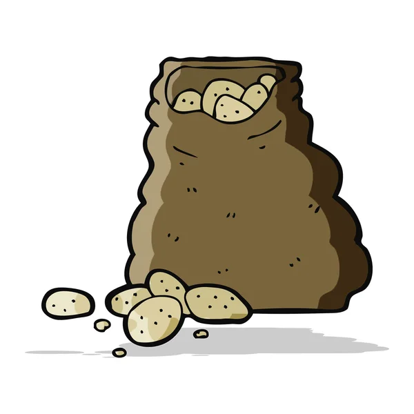 Sac à dessin animé de pommes de terre — Image vectorielle