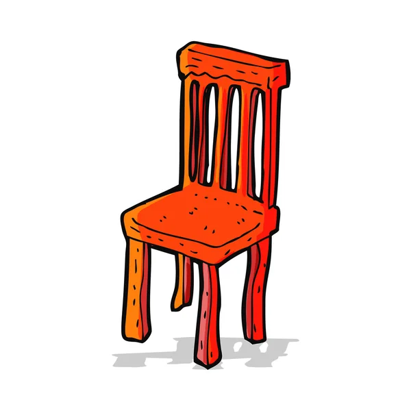 Kartun tua kursi kayu - Stok Vektor