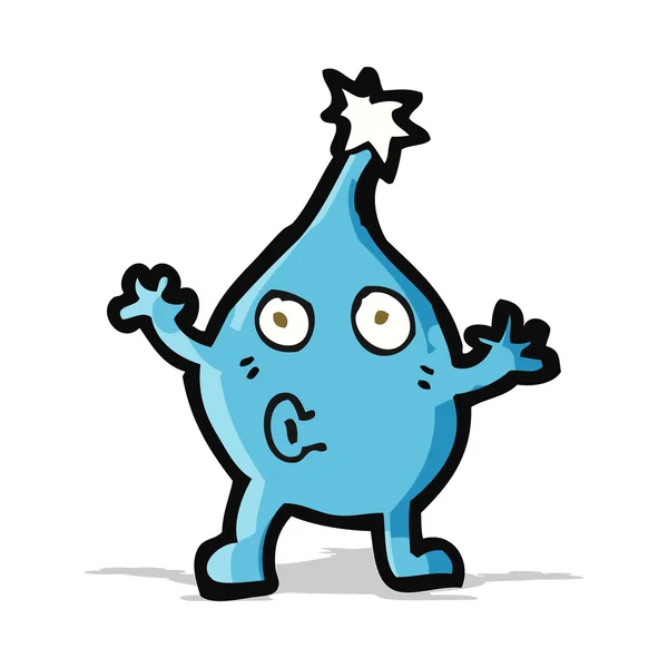 Grappige water drop stripfiguur — Stockvector