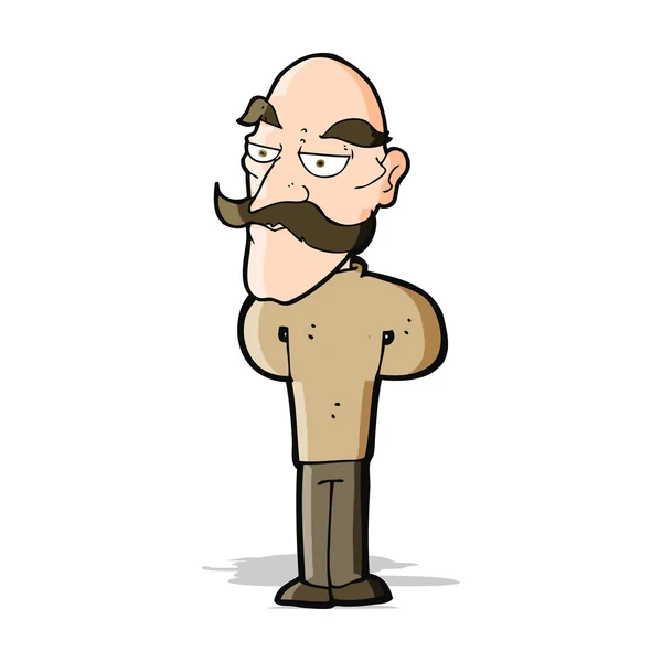 Desenho animado velho homem com bigode —  Vetores de Stock