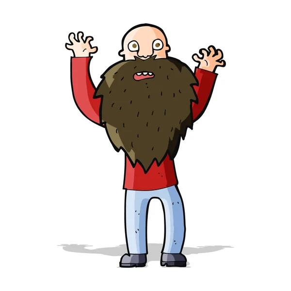 Cartoon bang oude man met baard — Stockvector