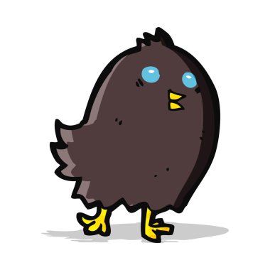 Çizgi Film ürkütücü siyah kuş