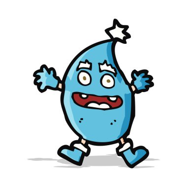 karikatür komik su damla yaratık