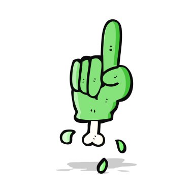 Cadılar Bayramı el işaret eden karikatür