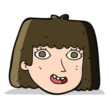 çizgi film mutlu kadın yüzü