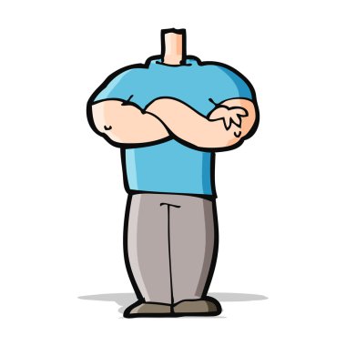 Cartoon vücut katlanmış silah ile (mix ve maç karikatür veya ow Ekle