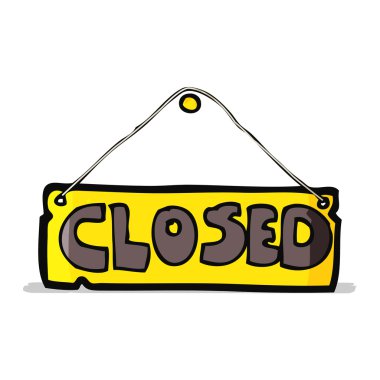 çizgi film kapalı dükkan işareti