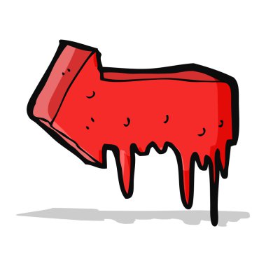 karikatür kanlı işaret eden oku