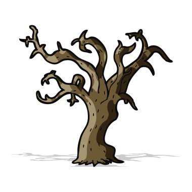 karikatür kış ağaç