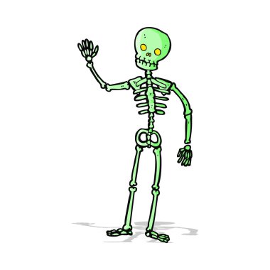 karikatür sallayarak iskelet