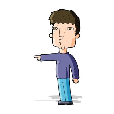 karikatür işaret eden adam