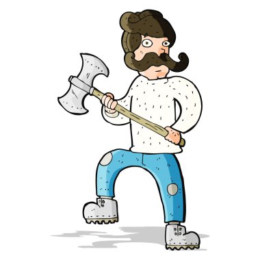 Baltalı çizgi film adamı.