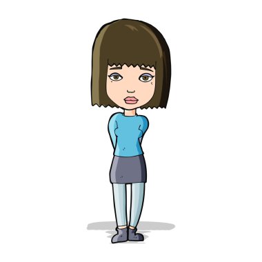 karikatür ciddi kız