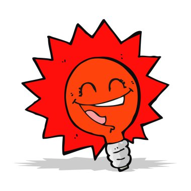 Mutlu yanıp sönen kırmızı ampul çizgi filmi 