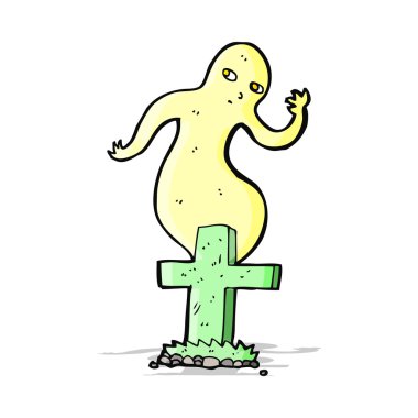 Karikatür hayaleti mezarından çıkıyor.