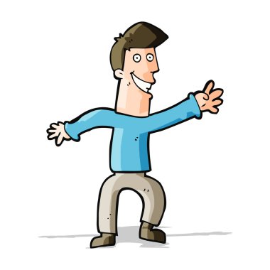 Çizgi film mutlu adam dansı