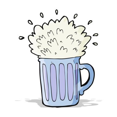 karikatür köpüklü bira