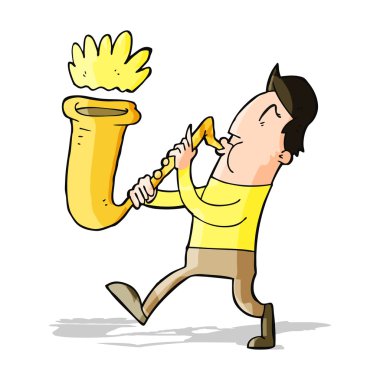 Saksafon çalan çizgi filmci.