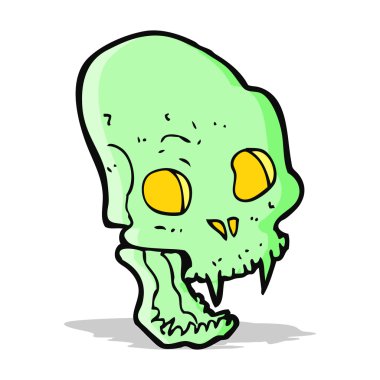 Çizgi filmdeki korkunç vampir kafatası.