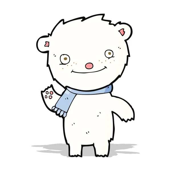 Cartoon cute polar bear — Stock Vector