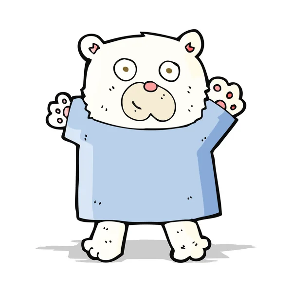 Мультфильм милый белый медведь — стоковый вектор