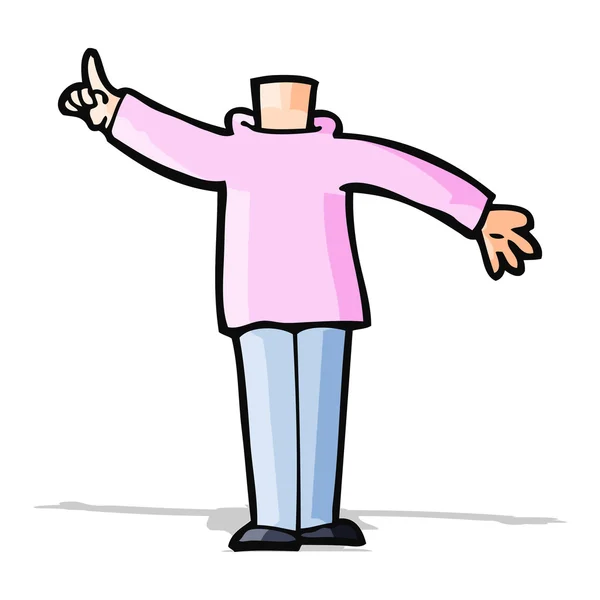 Cuerpo de dibujos animados con la mano levantada (mezclar y combinar dibujos animados o añadir ow — Vector de stock