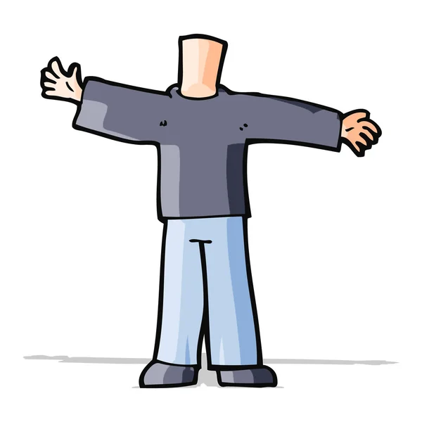 Cuerpo de dibujos animados con los brazos abiertos (mezclar y combinar dibujos animados o añadir el propio — Vector de stock