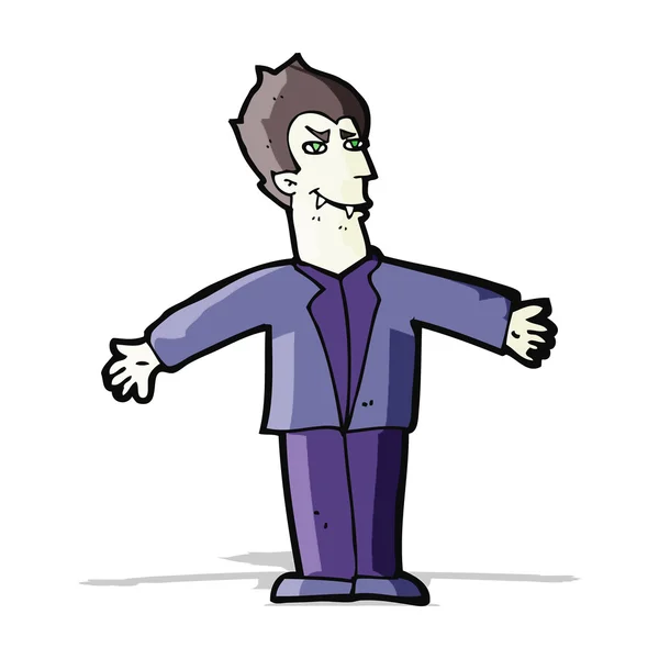 Fumetto vampiro uomo a braccia aperte — Vettoriale Stock