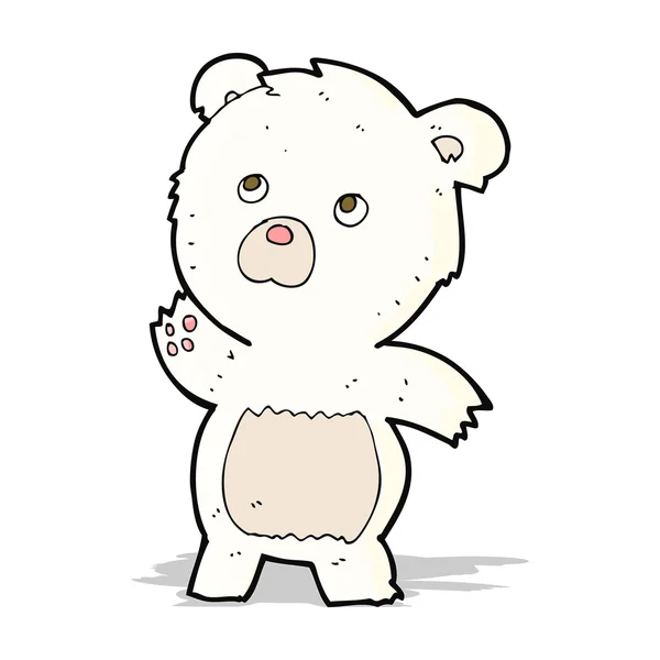 Γελοιογραφία περίεργος πολική αρκούδα — Διανυσματικό Αρχείο