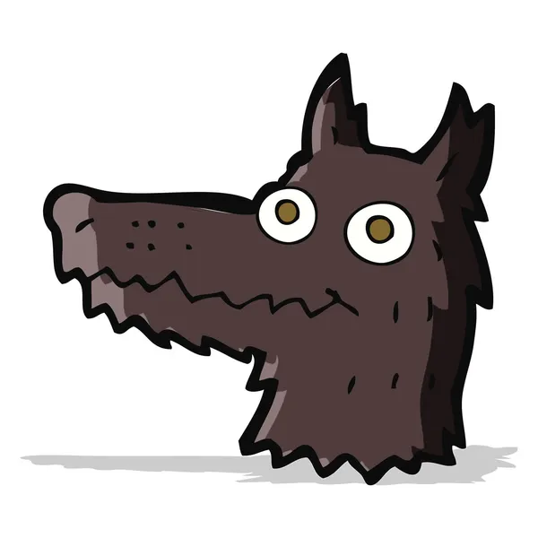 Cabeza de lobo de dibujos animados — Vector de stock