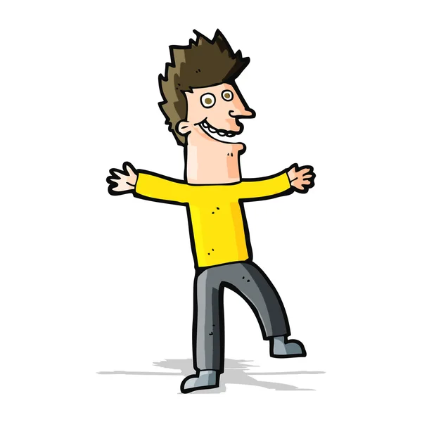 Cartoon gelukkig man — Stockvector