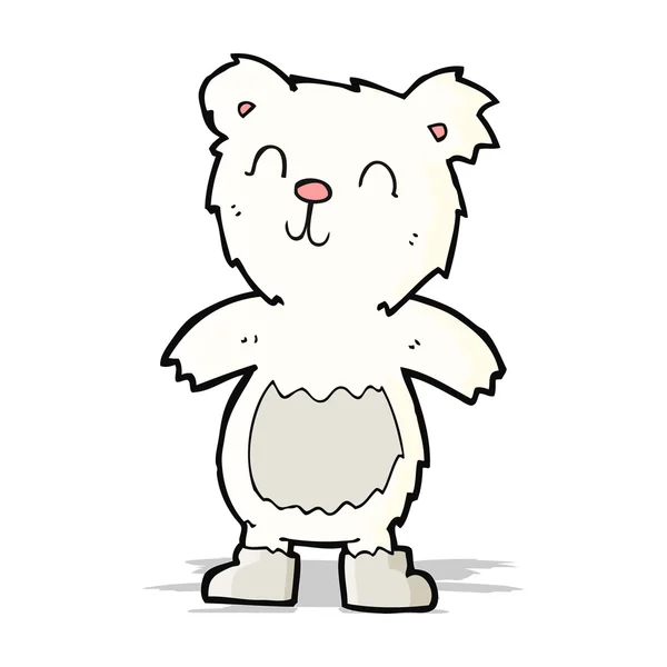 Urso polar de pelúcia dos desenhos animados — Vetor de Stock