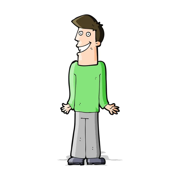 Hombre de dibujos animados encogiéndose de hombros — Archivo Imágenes Vectoriales