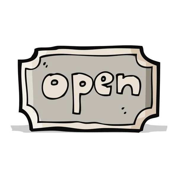 Cartoon open sign — Stock Vector