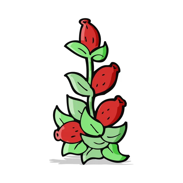 Kreskówka kwiat dzikiej róży — Wektor stockowy