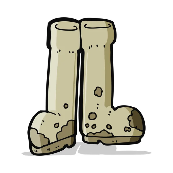 Bottes boueuses dessin animé — Image vectorielle