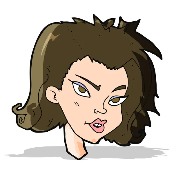 Karikatur weibliches Gesicht — Stockvektor