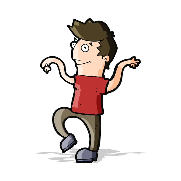 Dibujos animados hombre feliz haciendo baile divertido — Archivo Imágenes Vectoriales