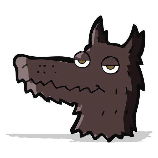 Cartoon wolf hoofd — Stockvector