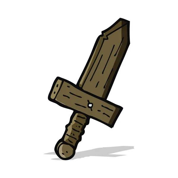 Épée en bois dessin animé — Image vectorielle
