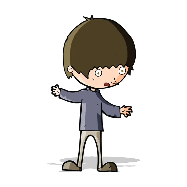 Kreslený chlapec s nataženými pažemi — Stockový vektor