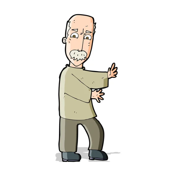 漫画怒ってる老人 — ストックベクタ