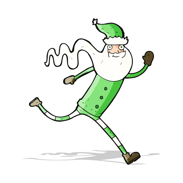 Cartoon running santa — Stock Vector